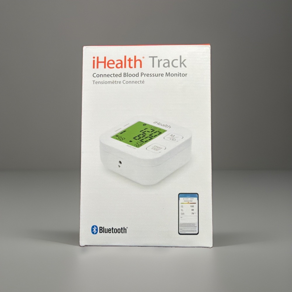 iHealth Track Blood Pressure Monitor Bluetooth Upper Arm Cuff KN-550BT White